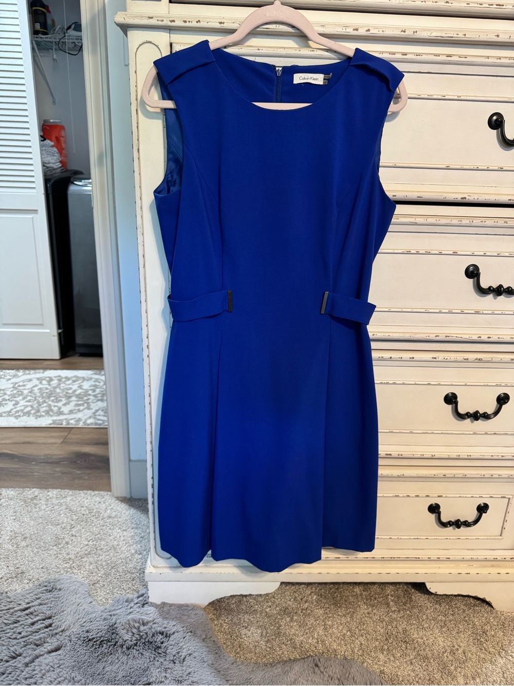 Calvin Klein Cobalt Blue Sleeveless Sheath Mini Dress